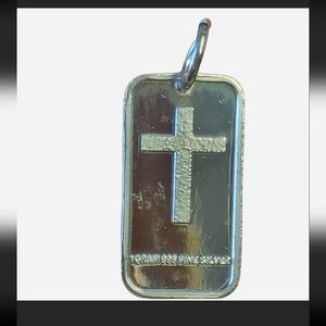 999 Fine Silver Reversible Cross Pendant - New - 17mm - Cross Charm - 925 Ster